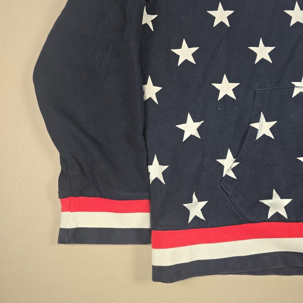 Polo Ralph Lauren Americana Hoodie Mens XL Blue Stars Red Hood Sweatshirt EUC - Picture 4 of 8